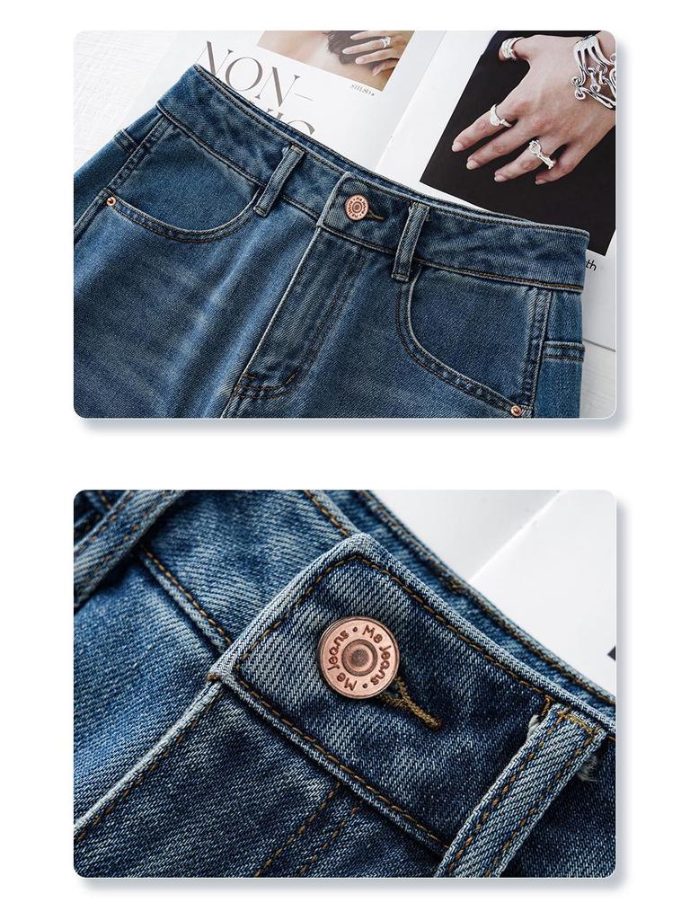 Damen Retro High Waist Scimitar Jeans - Schlankmachendes Gerades Bein Frühjahr 2025 Kollektion