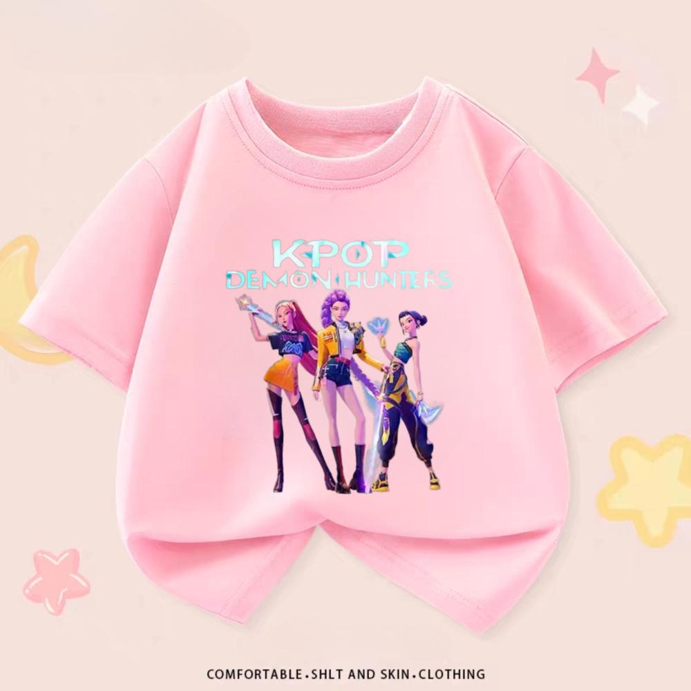 Kpop Dämonenjäger Kinderkleidung T-Shirts Sommer Neue Mode Beliebte Kurzarm Oberteile T-Shirt Kinderkleidung Lässige T-Shirts