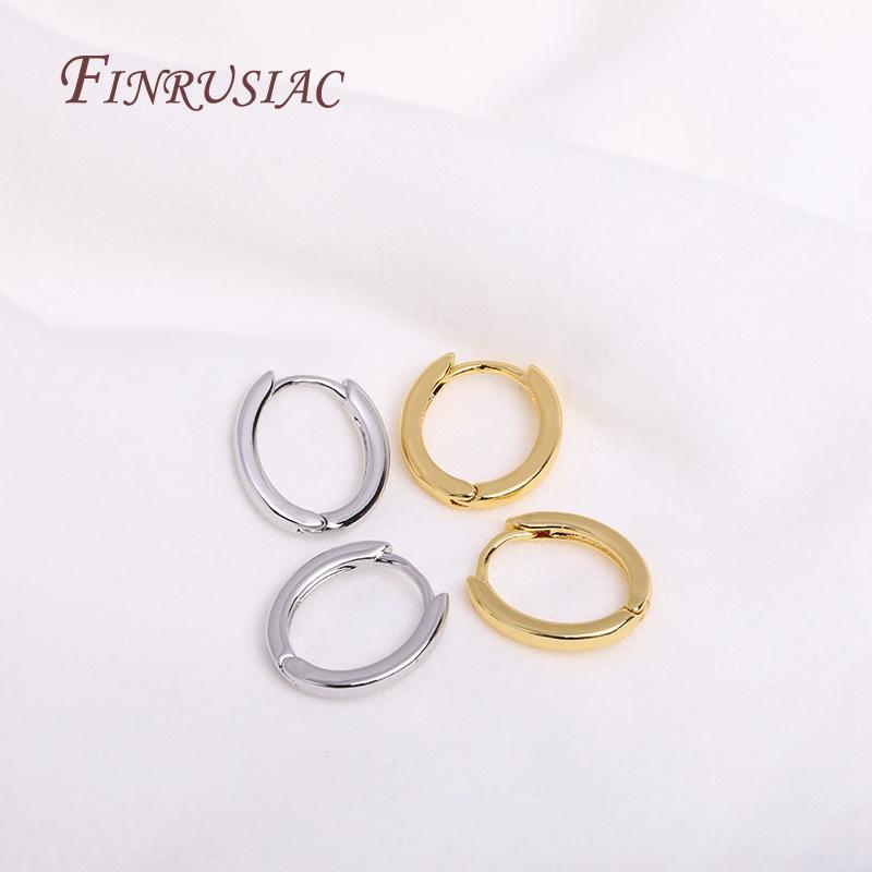 18K Real Gold Plated Brass Circle Round Earrings For Women Trend Fashion Jewelry Accessories Gifts Wholesale