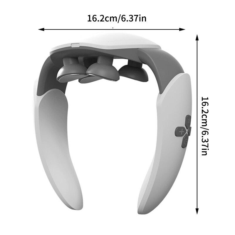 Intelligentes Nackenmassageinstrument, Pulswärme-Therapieinstrument, Heißkompresse-Nackenschutzinstrument, 4 Massageköpfe