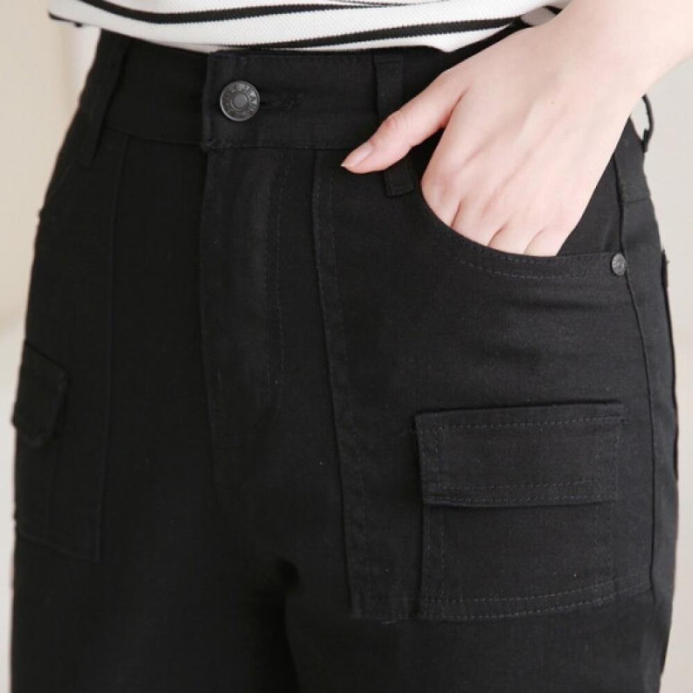 From Heart Double Pocket Banding Cotton Bootcut Pants