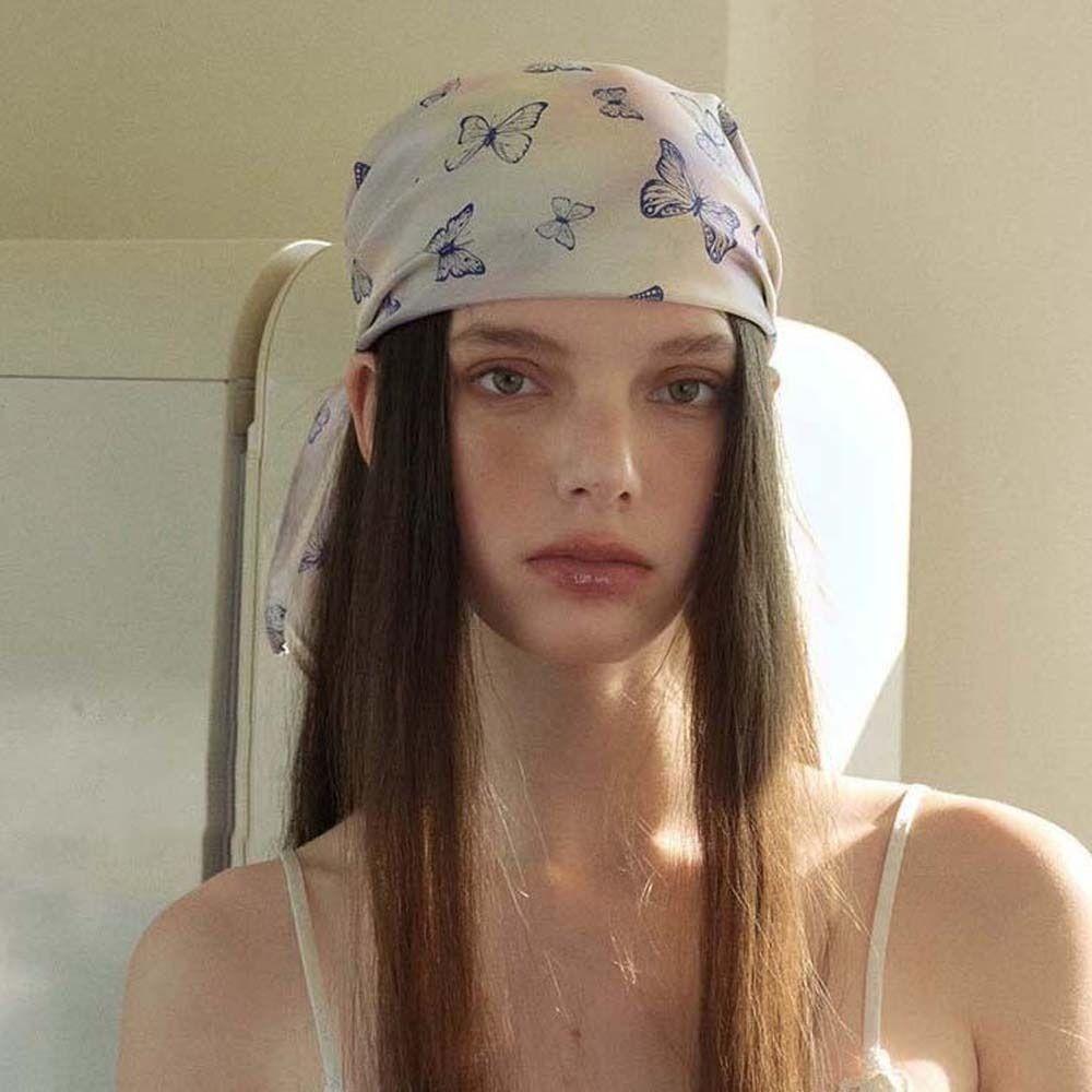 Breathable Small Square Scarf Lightweight Square Handkerchief Elegant Printed Silk Scarf  Women