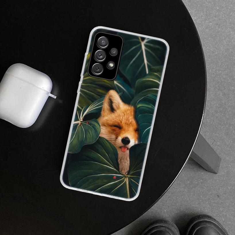 Animal Fox Phone Case Cover for Samsung Galaxy A12 A22 A32 A52 A72 A02S A51 A50S A31 A20S A10S Note 20 Ultra 10 Plus Galaxy A12