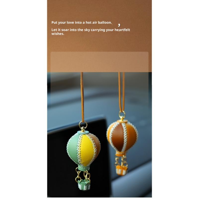 Phone Straps  Air Balloon Diy Keychain Leather Versatile Car Key Ring Handmade Ins Keychain Lanyard Bag Charms