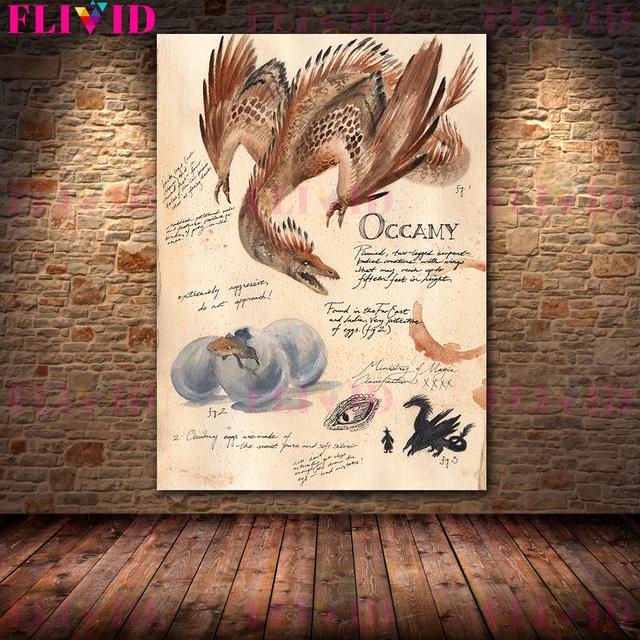 Wizardry World Magic Animal Nástěnná malba Obraz Čarodějnice Magic Awakening Umělecký tisk Occmy, Graphorn, Dugbog