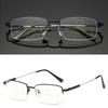 Anti Blue Light Blocking Ultralight Metal Titanium Memory Frame Progressive Multi Focus Designer Reading Glasses for Men Women