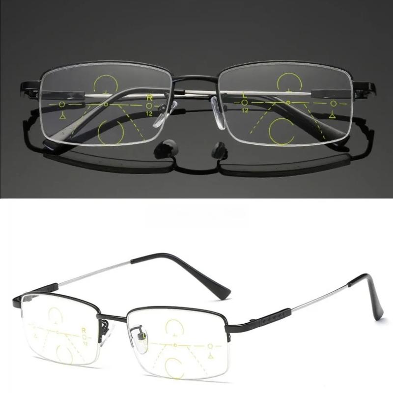 Anti Blue Light Blocking Ultralight Metal Titanium Memory Frame Progressive Multi Focus Designer Reading Glasses for Men Women