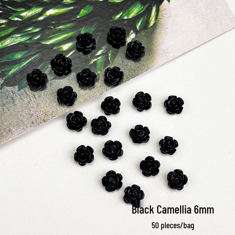 3D Butterfly & Camellia Nail Art Accessories with Mixed Pearl and Steel Beads