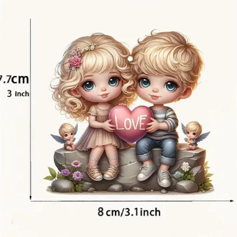 

Acrylic Couple Pattern Key Chain Bag Pendant Decoration Car Ornament Interior