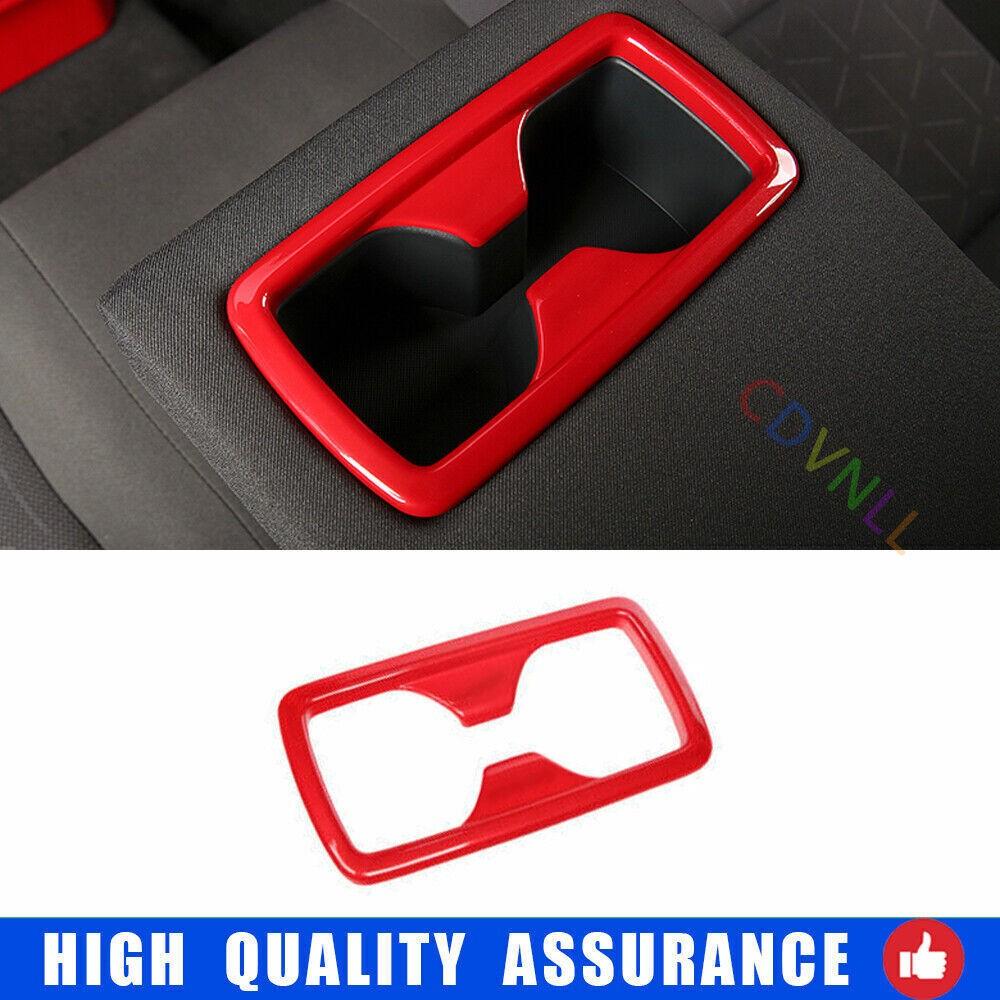For Toyota RAV4 2019-2023 Bright Red Car Rear Water Cup Holder Panel Cover Trim