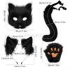 Halloween Plush Fox Mask Set Animal Claws Simulated Fox Ears Headband Tail Animal Tail Accessories