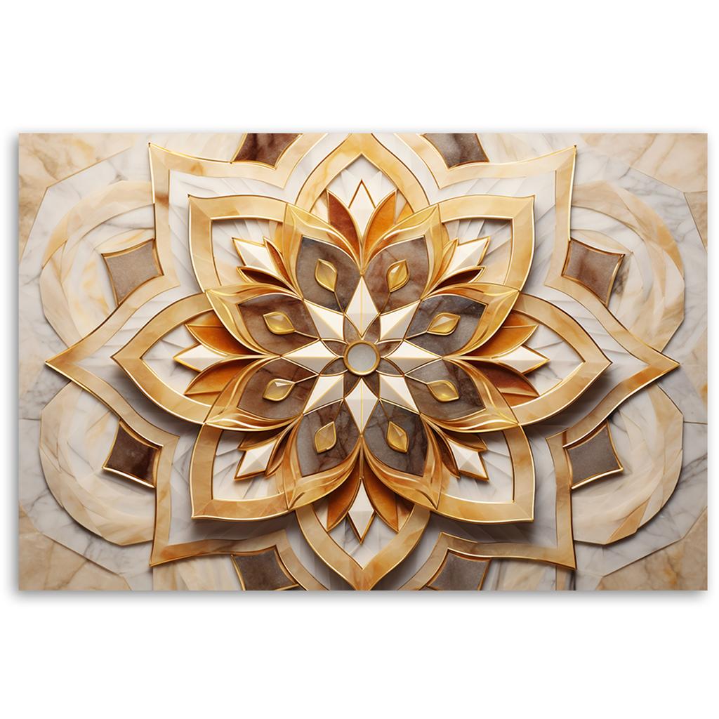 Canvas Print, Flower Beige 3d