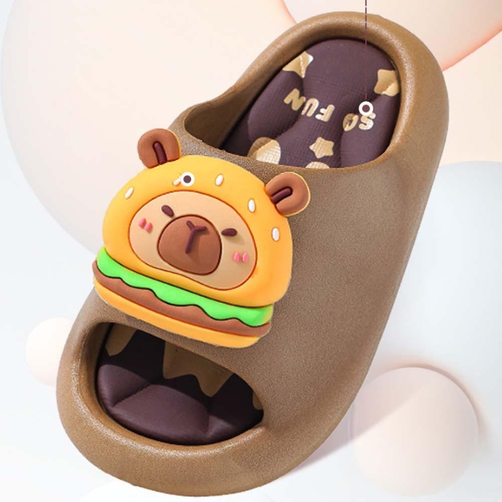 PVC Cute Capybara Slippers Thickened Children's Bathroom Sandals Cartoon Animal Slippers  Girls