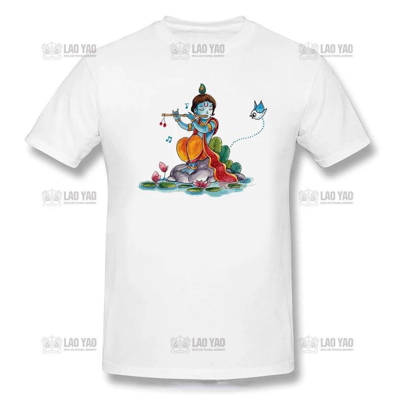 Krishna T Shirt Krishna Hare Krishna Man TShirt Awesome Woman Tee Shirt Summer Streetwear ShortSleeve Graphic Tshirt