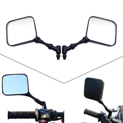 1 Paar 10 mm schwarze quadratische Dual-Sport-Motorradspiegel Seitenspiegel passend für Suzuki DR 200 250 DR350 350 DRZ 400 650 DR650