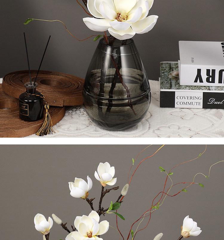 Large Magnolia Artificial Flower Bouquet for Living Room - High-End Floor Stand Floral Decoration