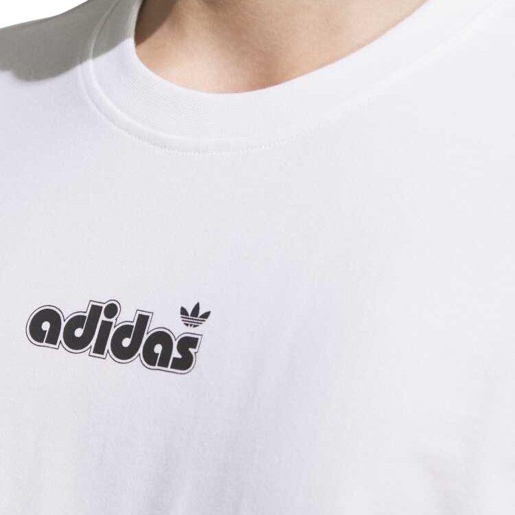Adidas Originals Comfortable Fashionable Minimalist Versatile Solid Color Letter Short Sleeve T-Shirt Men Tops White JX2635