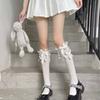 Multiple Bow Tube Socks Children Summer Thin Cute Japanese Design Sense Black Jk Calf Socks Babes