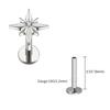 Right Grand ASTM F136 Titanium 16G Sparkling CZ North Star Stud Earring Labret Cartilage Tragus Helix Conch Lobe Piercing
