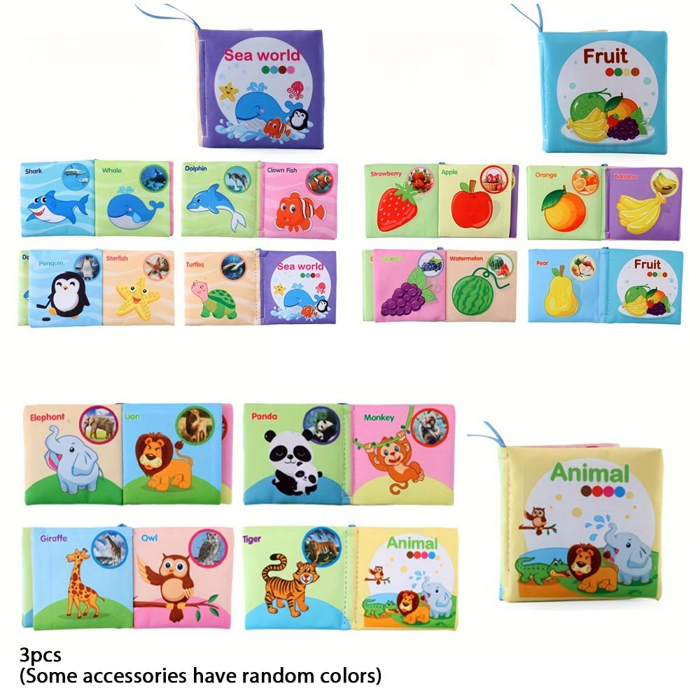Cloth Books Baby Toys, Colorful Fabric Baby Learning Books Touch And Feel Crinkle Sounds For Holidays