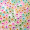 100/300/500pcs 4x7mm Colorful Luminous Round Heart Pattern Beads Mixed Plastic Shape Loose DIY Beads for Jewelry Making Bracelets Necklaces Key Chains