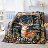 Pine Cones Deer Customize Text Blanket Cozy Personalized Blanket Soft & Cozy Throw For Sofa Nap Picnics Bedding Four Seasons Multipurpose