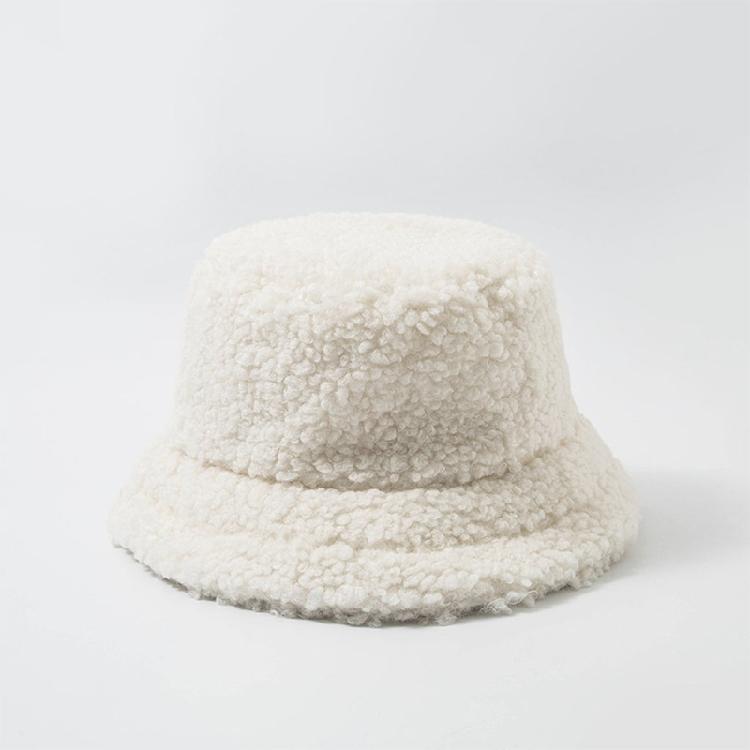 Fashion Lamb Wool Solid Color Soft Plush Hat Vintage Fisherman Cap Outdoor Trend