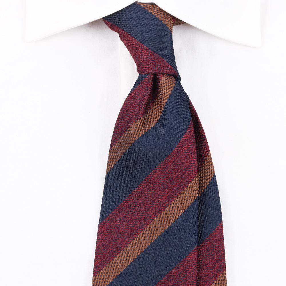 Tie Men'S Retro Dark Red British 8Cm High Sense Dress Professional Business Striped Wedding Groom Wedding Trend