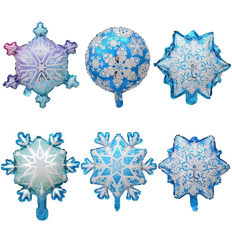 Snowflake Aluminum Film Balloon Winter Ice And Snow Festival Mini Snowflake Ice Princess Birthday Party Balloon