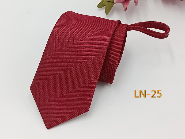 Men's Professional Striped Jacquard Zipper Tie, 7cm