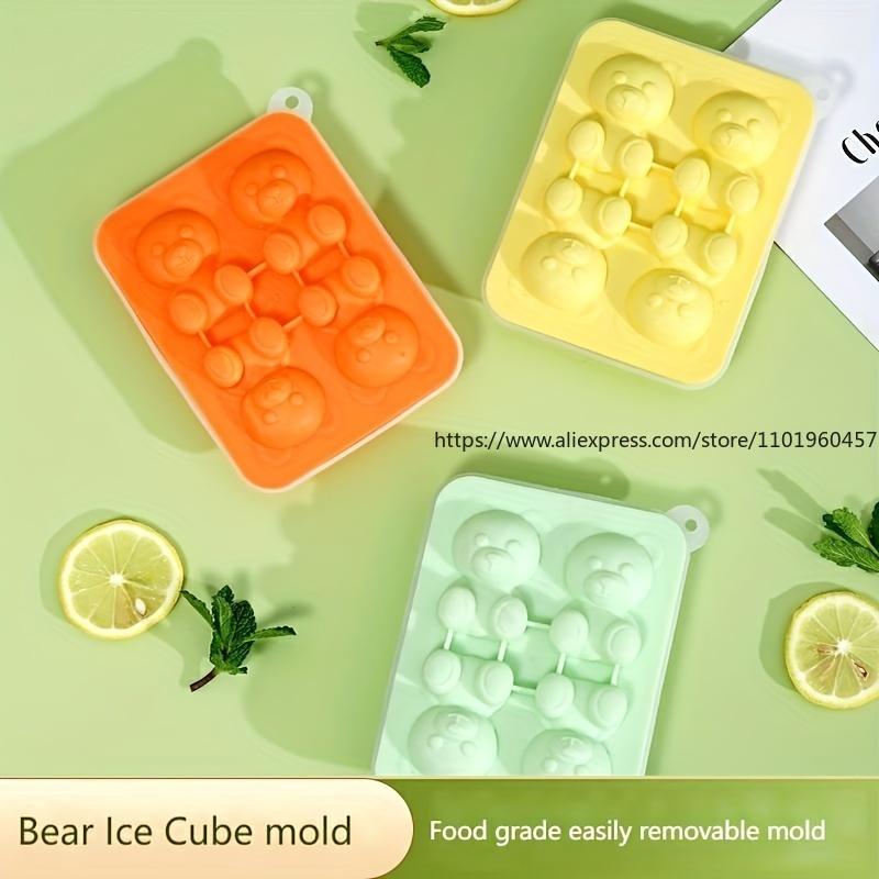 1pc Cute Teddy Bear Ice Cube Tray Flexible Food Grade Silicone Ice Cube Mold Ice Trays For Freezer
