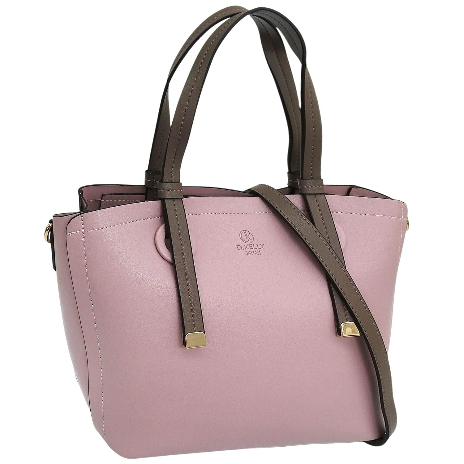 Rinle Women s Shoulder Bag, 2-Way Crossbody Tote Bag, Pink, BL 956PINK, D.KELLY