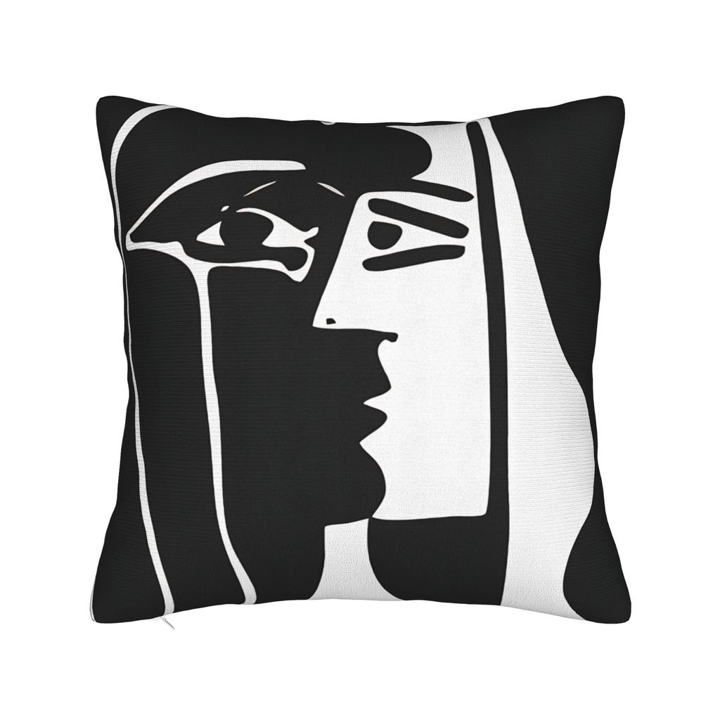 Picasso Funky Abstract Mona Lisa Woman Art Face Throw Pillow Cover Polyester Throw Pillow Cushion Covers