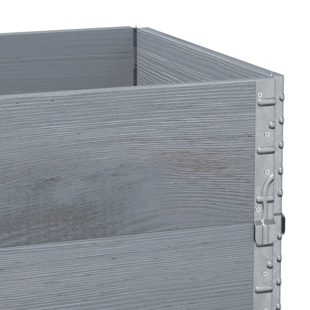 Pallet Top Frame Set 3 Pcs Grey 100 X 50 Cm Solid Pine Wood