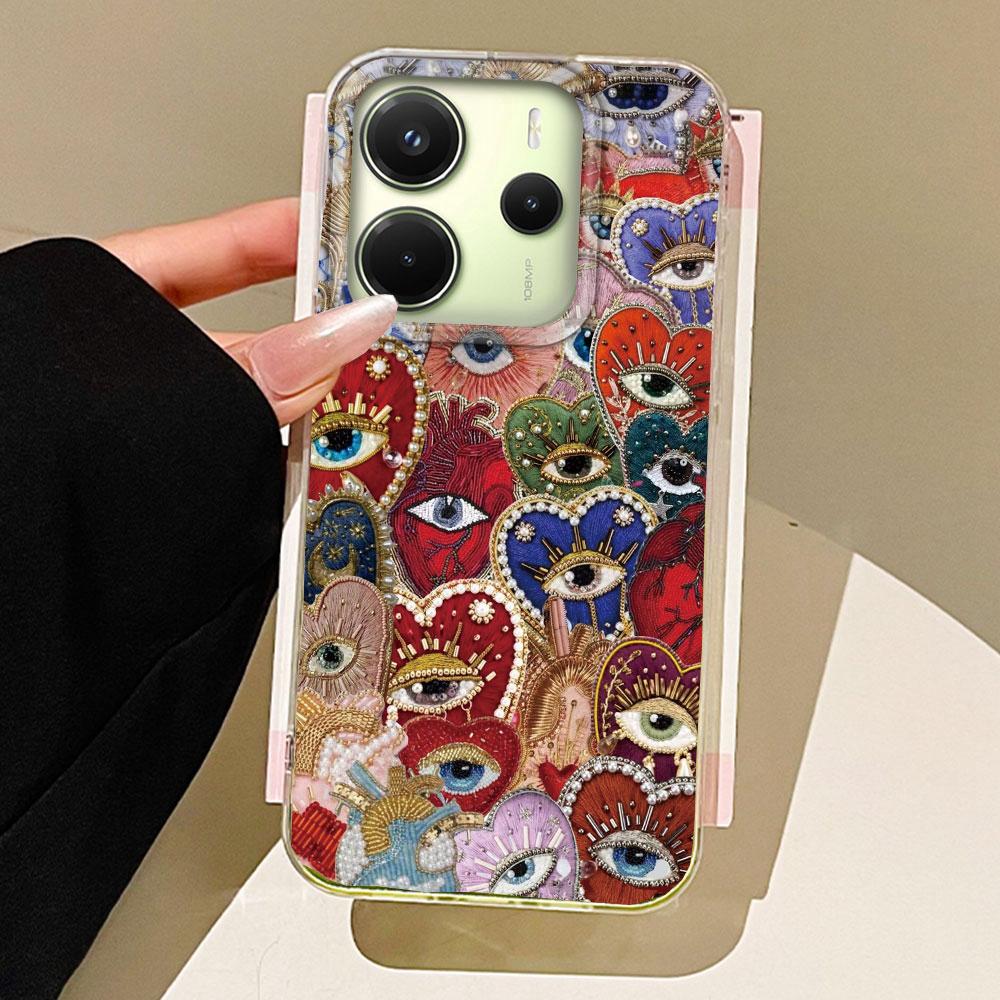 

Чехол для телефона Planet Fruit Sun Face Feather Texture для Xiaomi Redmi 13C 14C A5 A3 A4 A3X A1 A2 Note 14 13 12 11 11S 10 Pro Redmi Note 13 5G белый