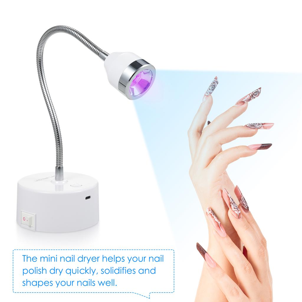 Portable Nail Lamp Gel Polish Nail Dryer Rechargeable Nail Glue Curing Lamp LED Therapy Light Touch