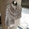 Sweet And Cool Love Leopard Print Bronzing Silk Scarf Spring And Autumn Versatile Light And Breathable Scarf Sunscreen Shawl Outer Silk Scarf