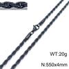 Hip-hop Style Vacuum Plating Black Titanium Steel Men's and Women's Winding Ladder Twist Necklace