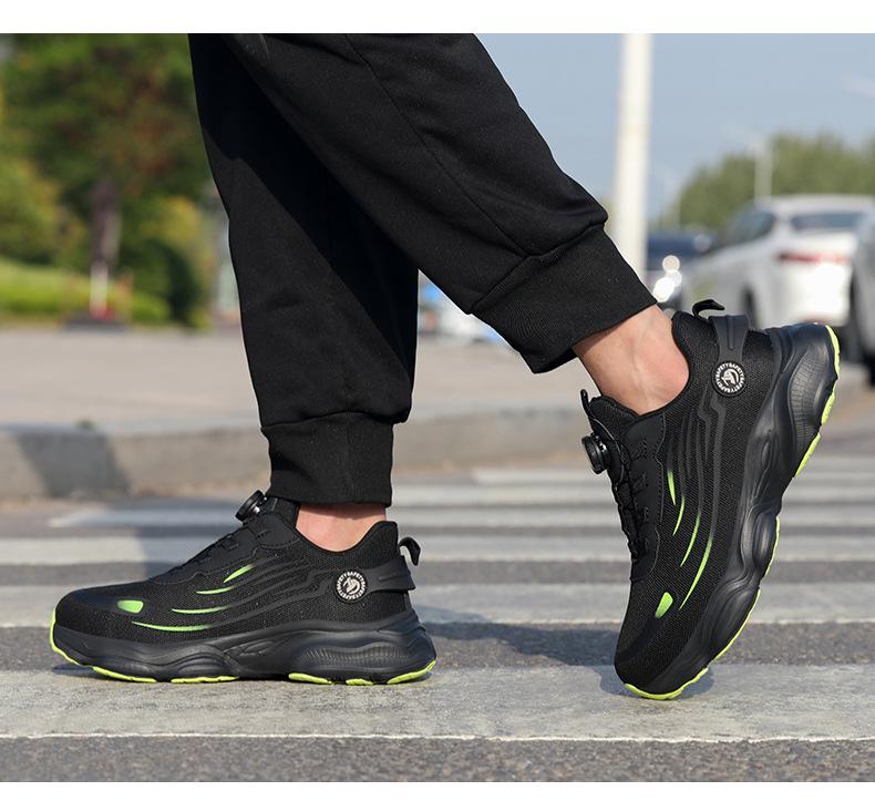 Steel Toe Breathable Fly-Knit Safety Shoes: Lightweight, Anti-Smash & Anti-Puncture with Convenient Rotary Fastening