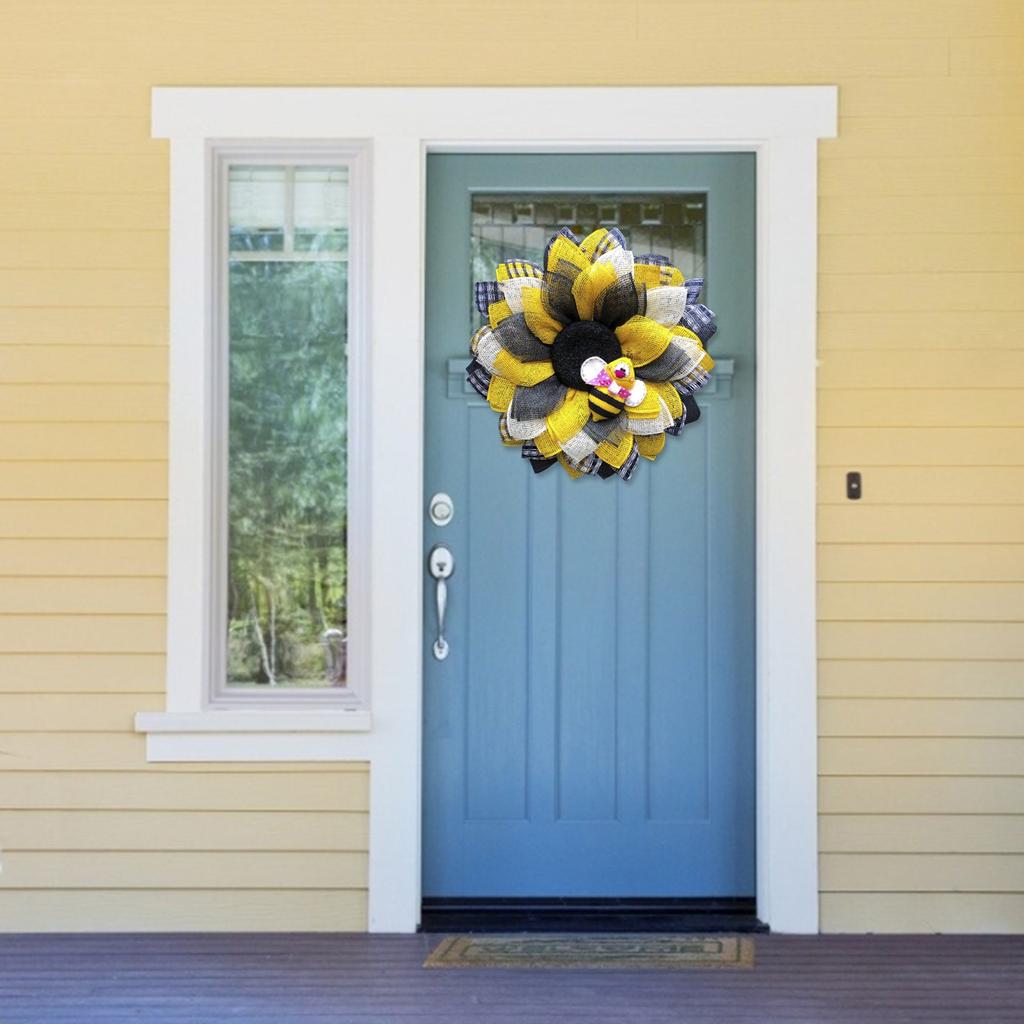 Simulation Leaf Bee SunflowerWreath Artificial Garland Hanging Pendants Wedding