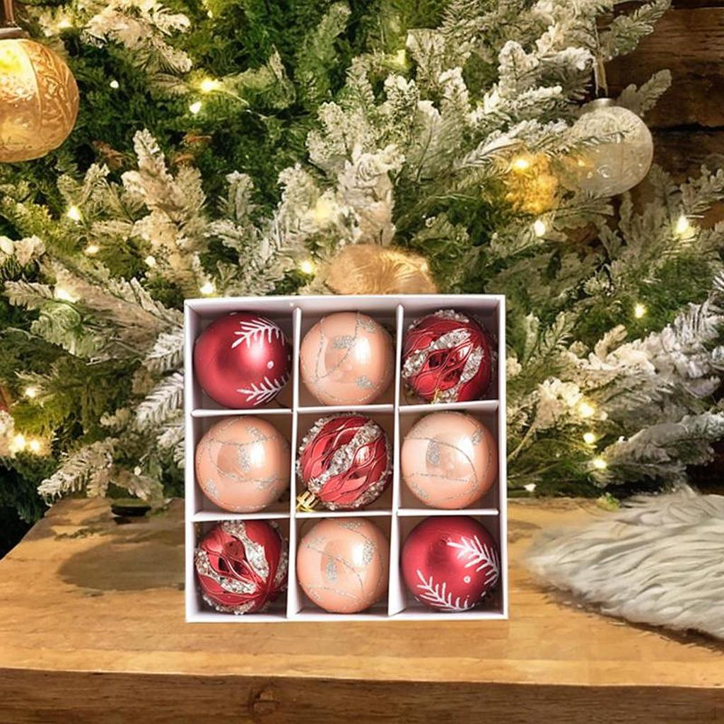 9 Pack Christmas Ball Ornaments Decorative Crafts for DIY Projects, Unique Decorations,