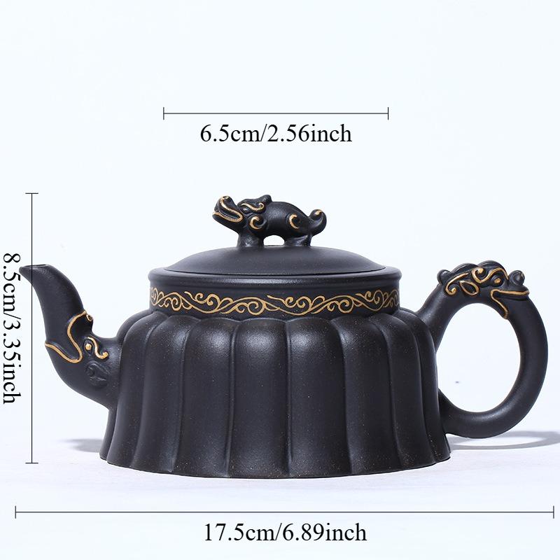 

380ml Customized Yixing Purple Clay Tea Pot Raw Ore Black Mud Filter Teapot Home Handmade Tea Maker Tradition Tea Set Supplies