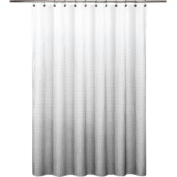 WEST LAKE Waffle Weave Grey Shower Curtain Ombre Water Resistant Hotel Spa Bathroom Decorative Shower Curtain with Grommet No Hook Machine