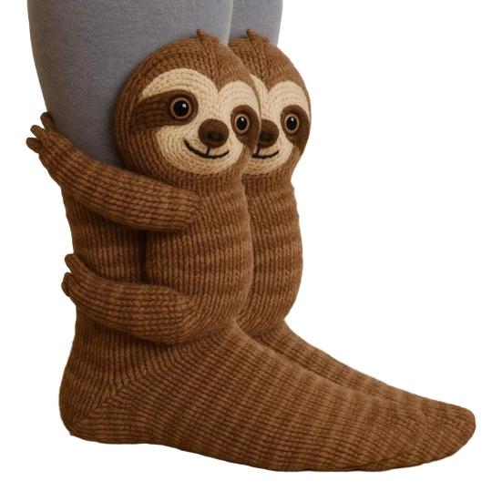 3D Animal Knitted Socks Warm Cute Crew Socks Hand Crocheted Animal Doll Floor Socks Holiday Birthday Gift for Women Girls