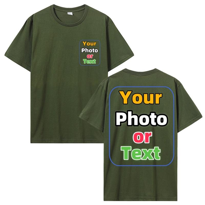 Custom T Shirt Customized T-shirt Personalized Tee Shirt Diy Print Your Photo Brand Logo Text Menunisex Cotton Tshirt Gift