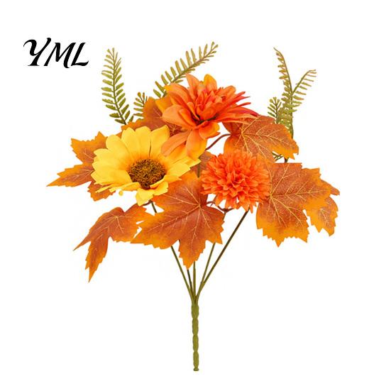 Realistic Faux Flowers for Modern Home Artificial Fall Flowers, Silk Flower Arrangement, Bouquet Decorative Greenery Living Room Decor Wedding