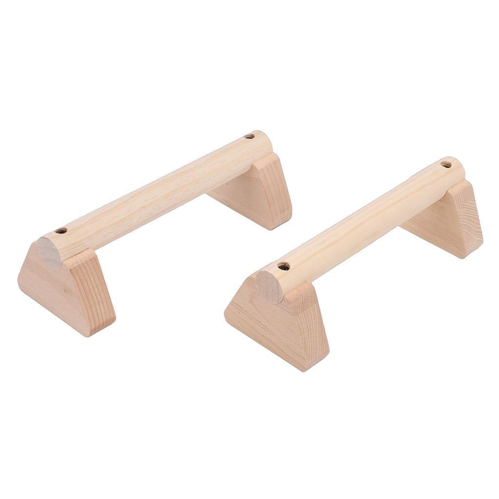 2Pcs Beech Wood Push Up Bars Stand Wooden Balance Beam Exercise Equipment for Home Use 25cm 9.8in