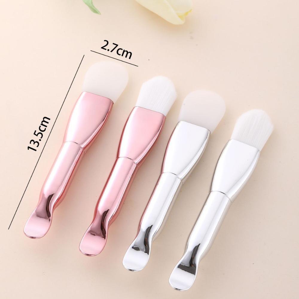 Chrome Handle Silicone Face Mask Brush Soft Hair Foundation Applicator  Skincare Products