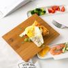 12.6 Inch White Ceramic Divided Plate With Bamboo Cutting Board Slimming Diet Meal Plate Dish Dinner Serving Plate