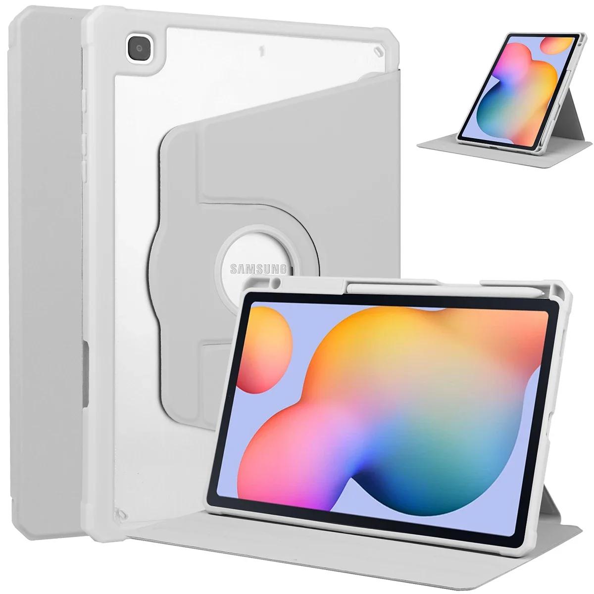 Pour Samsung Galaxy Tab S6 Lite 10.4' P610 P615 Étuis de Tablette Magnétiques Rotatifs à 360 Degrés avec Porte-Crayon P620 P625 Tab S6 Lite 10.4 in